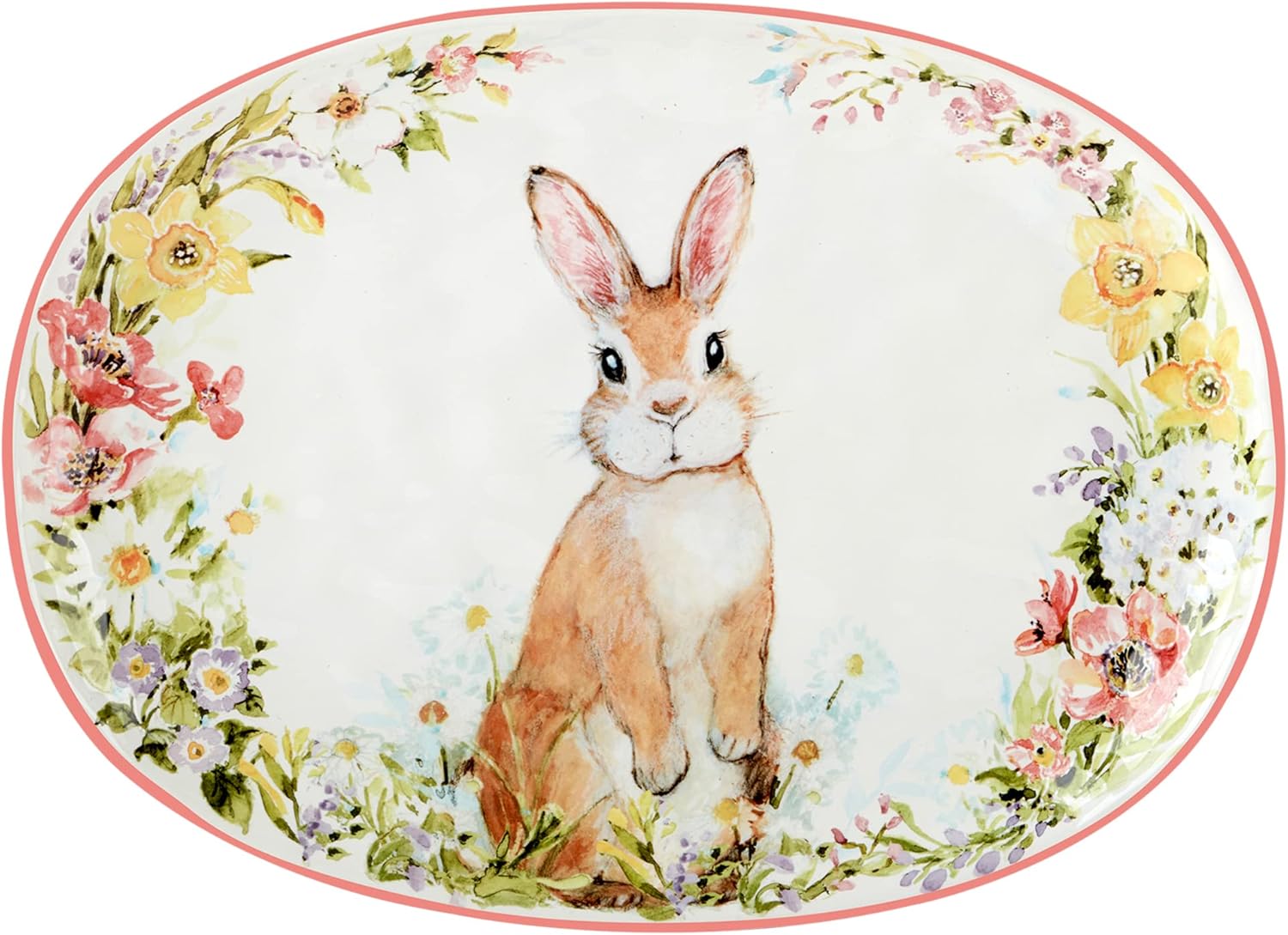 Certified International Easter Garden Oval Platter, 17" X 12.5"