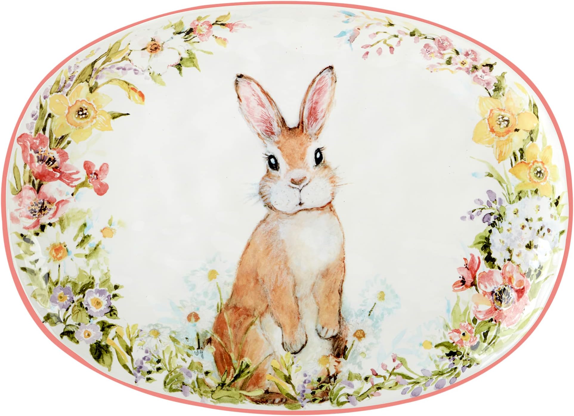 Easter Garden Oval Platter, 17" X 12.5"