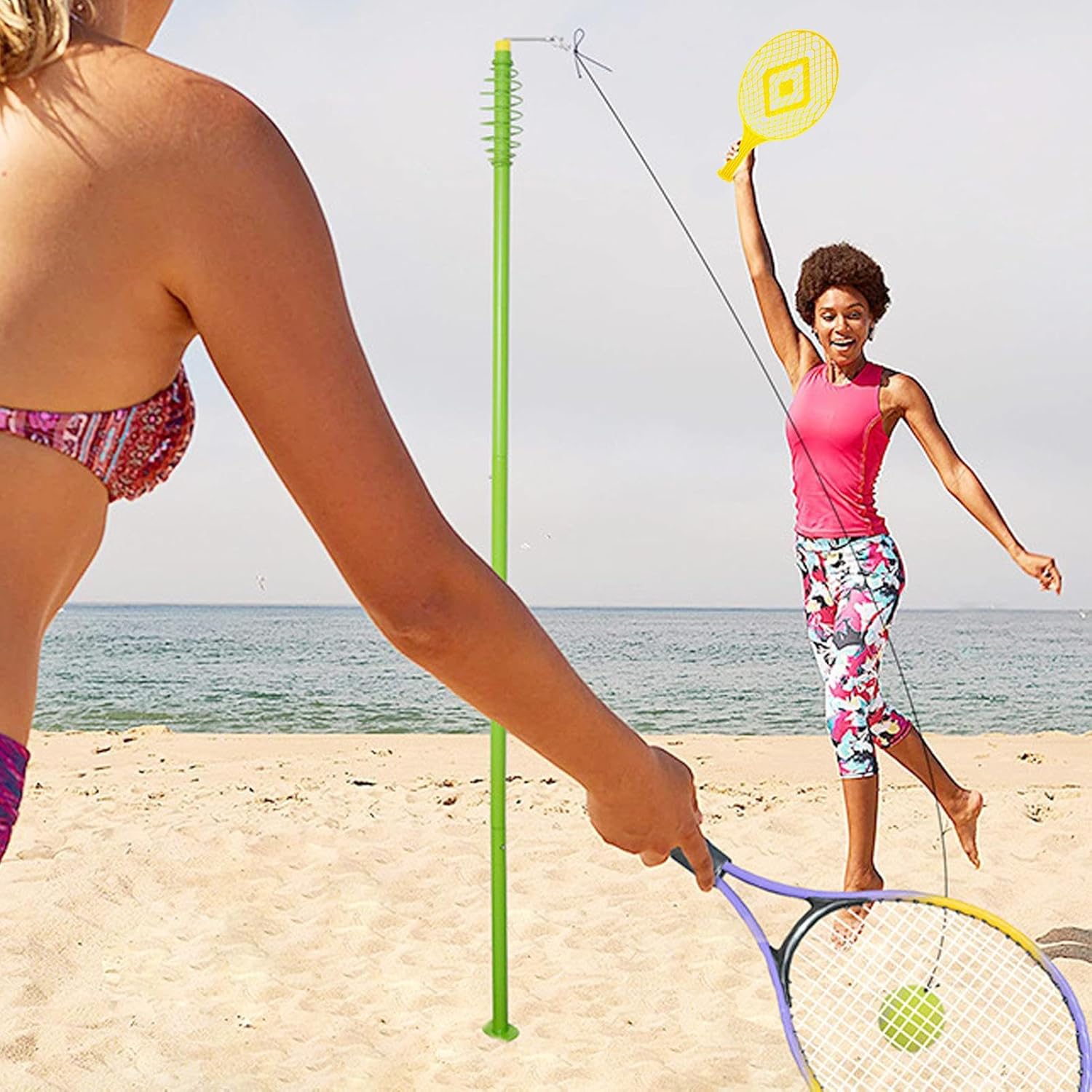 Tennis Trainer, Solo Practice Set, Portable Swing Aid, Self Training Equipment 5.28 Feet for Match Preparation, Hitting Feedback, and Leisure Court Games Players, Athletes, Beginners Anytime Anywhere