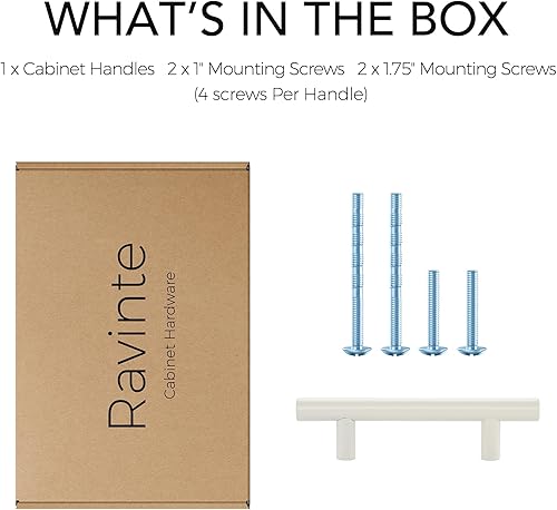 Miniatura 74 de Ravinte - 30 manijas de acero inoxidable para armario de cocina, 5 pulgadas de largo, agujero de 3 pulgadas, rosado