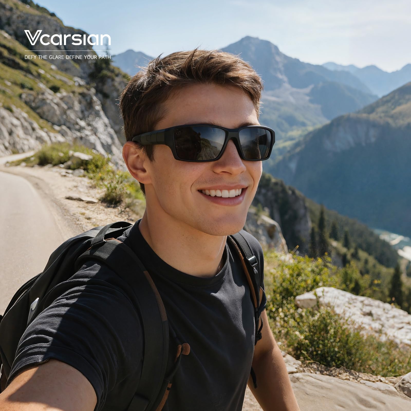 Occhiali da sole sportivi polarizzati per uomo e donna, occhiali da sole avvolgenti con protezione UV, pesca, ciclismo, corsa