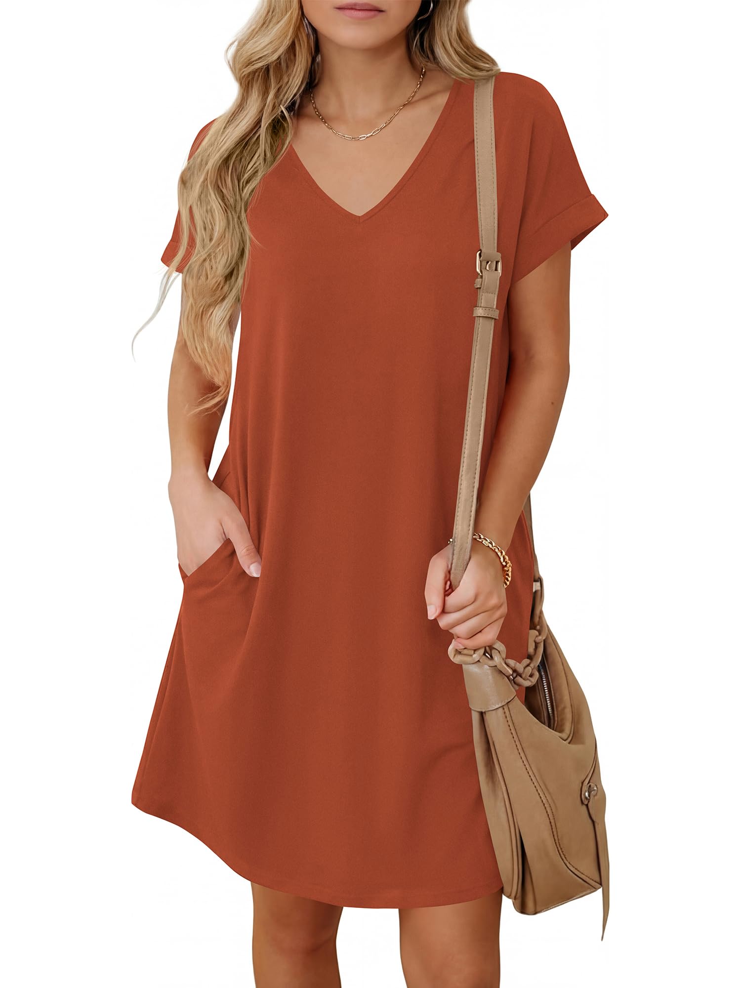 BTFBM Womens Summer Dresses 2026 Pockets Short Sleeve Loose Nightgowns Pajama Beach Vacation Casual Spring T Shirt Dress