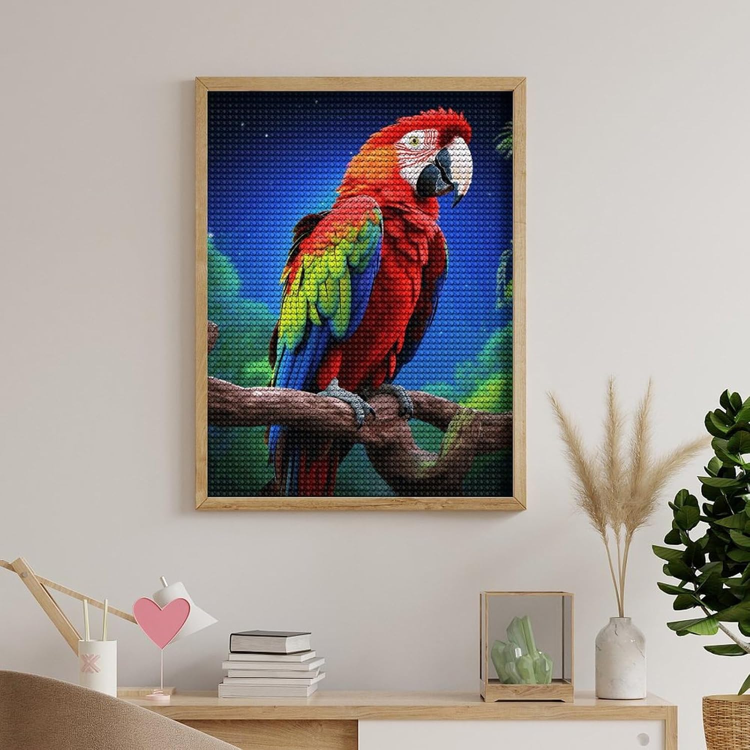 YKLBV Diamond Art Kits for Adults Diamond Painting Kits for Adults DIY Paint with Round Full Drill Diamonds Paintings Parrot Gem Art for Home Wall Decor Gift