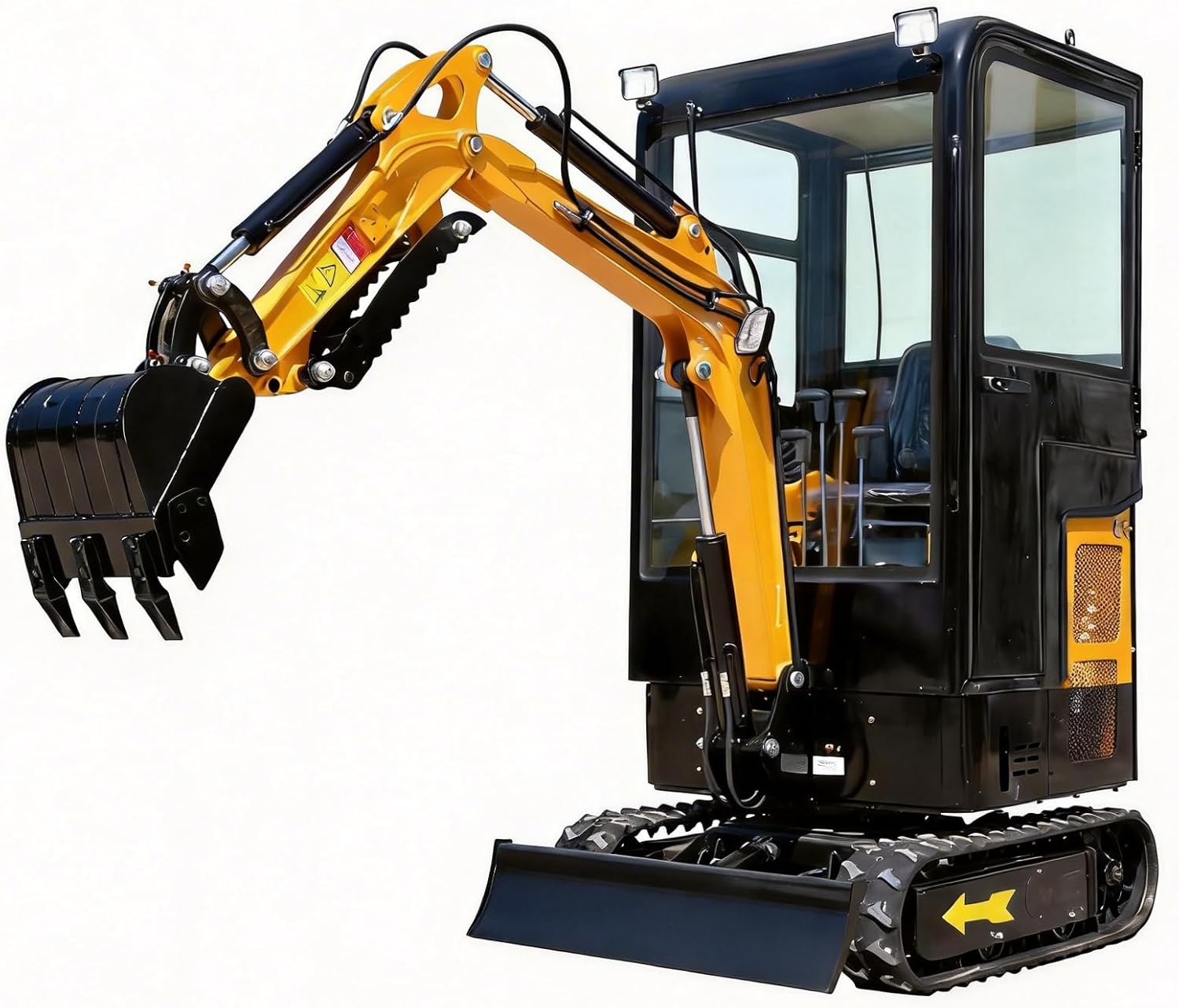 MMS15RC 1.5 Ton Mini Excavator 13.5 HP Rato Gas Engine with Cab, Thumb Clamp, Digger Machine for Backyard Landscaping Garden Path Tight Spaces Construction, Unloading Included