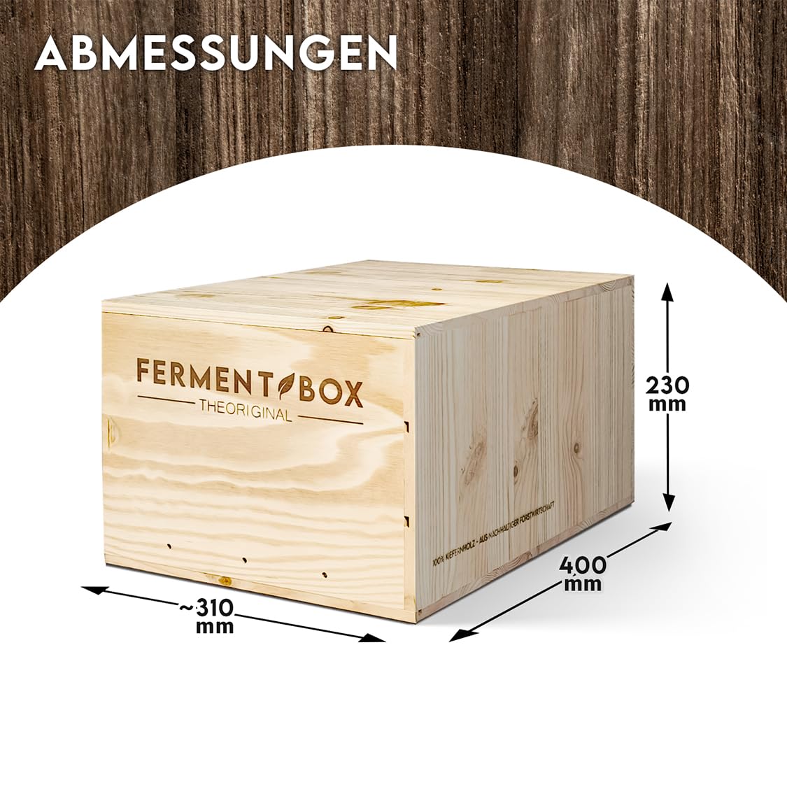 FermentBox® – Komplettset zur Trocknung, Curing & Fermentation mit Aktivkohlefilter für Blüten – Optimale Luftzirkulation & Feuchtigkeitsregulierung – 100% Kiefernholz – 200g Kapazität, geruchsfrei
