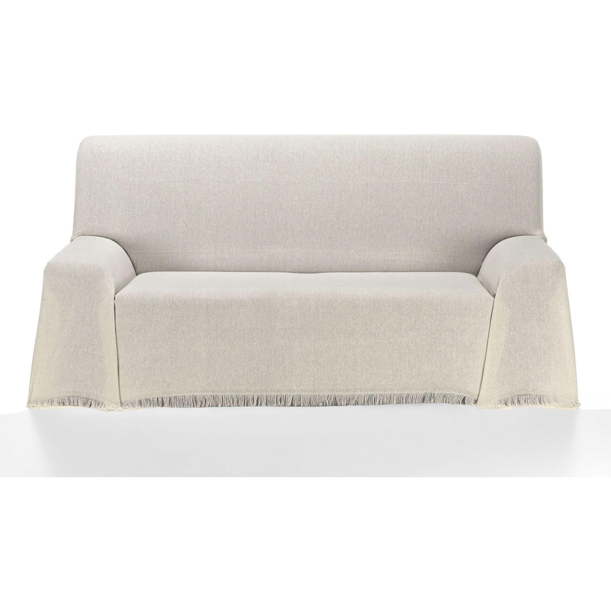 ECOMMERC3 | Multipurpose Bedspread Size 230 x 260 cm for Sofa or Bed – Foulard Multi-Purpose Extra Soft Touch Ecru