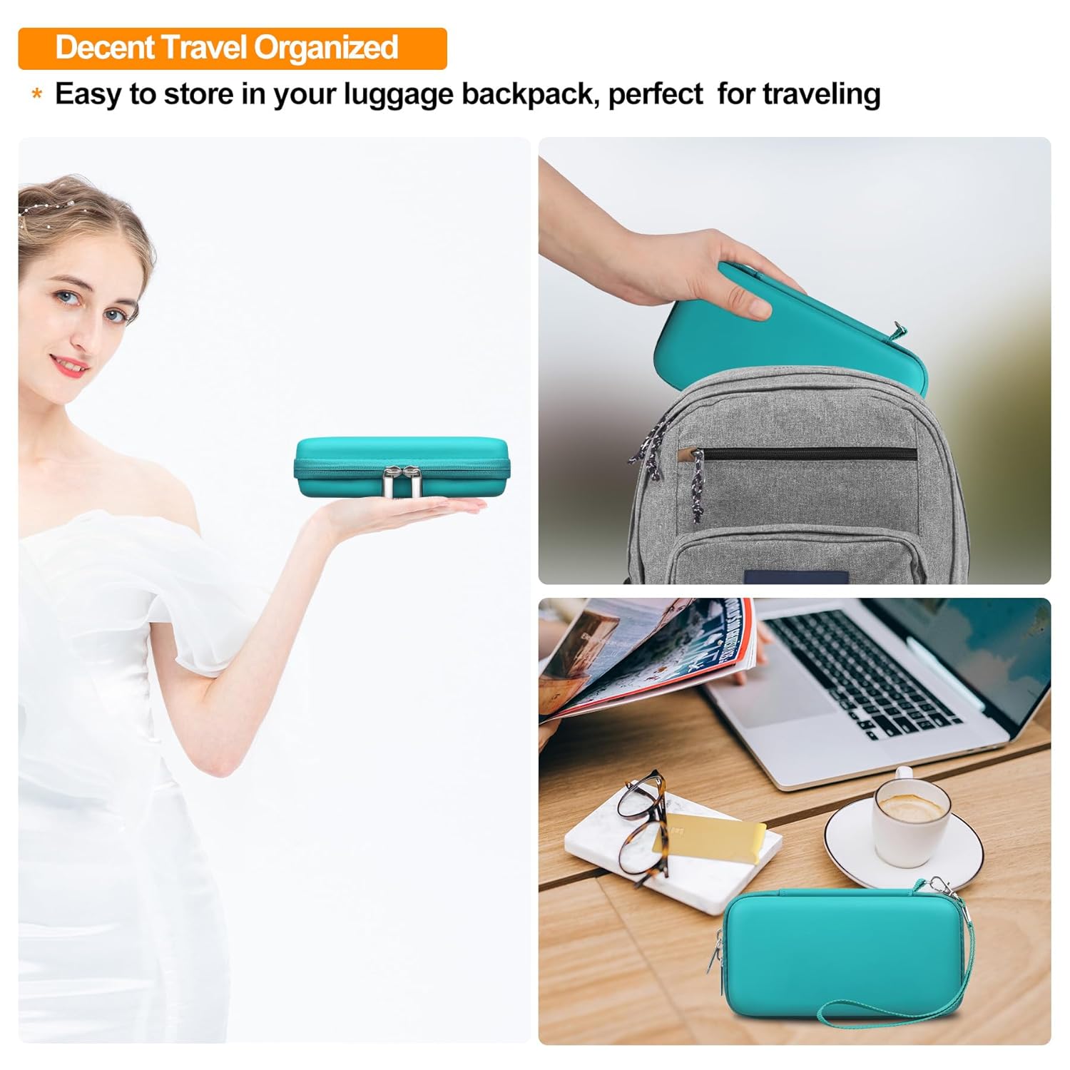 Elonbo Carrying Case for TEBIYOU/ WELLST·G/ TaddToy/ Beijue/ FAMILY POCKET/ CCTU/ X-JOYKIDS/ GREENCREEK/ Beico/ KAVOYI/ GuaiyeyeAP Handheld Game Console, Portable Electronic Gaming Player Bag, Green+ - Image 8