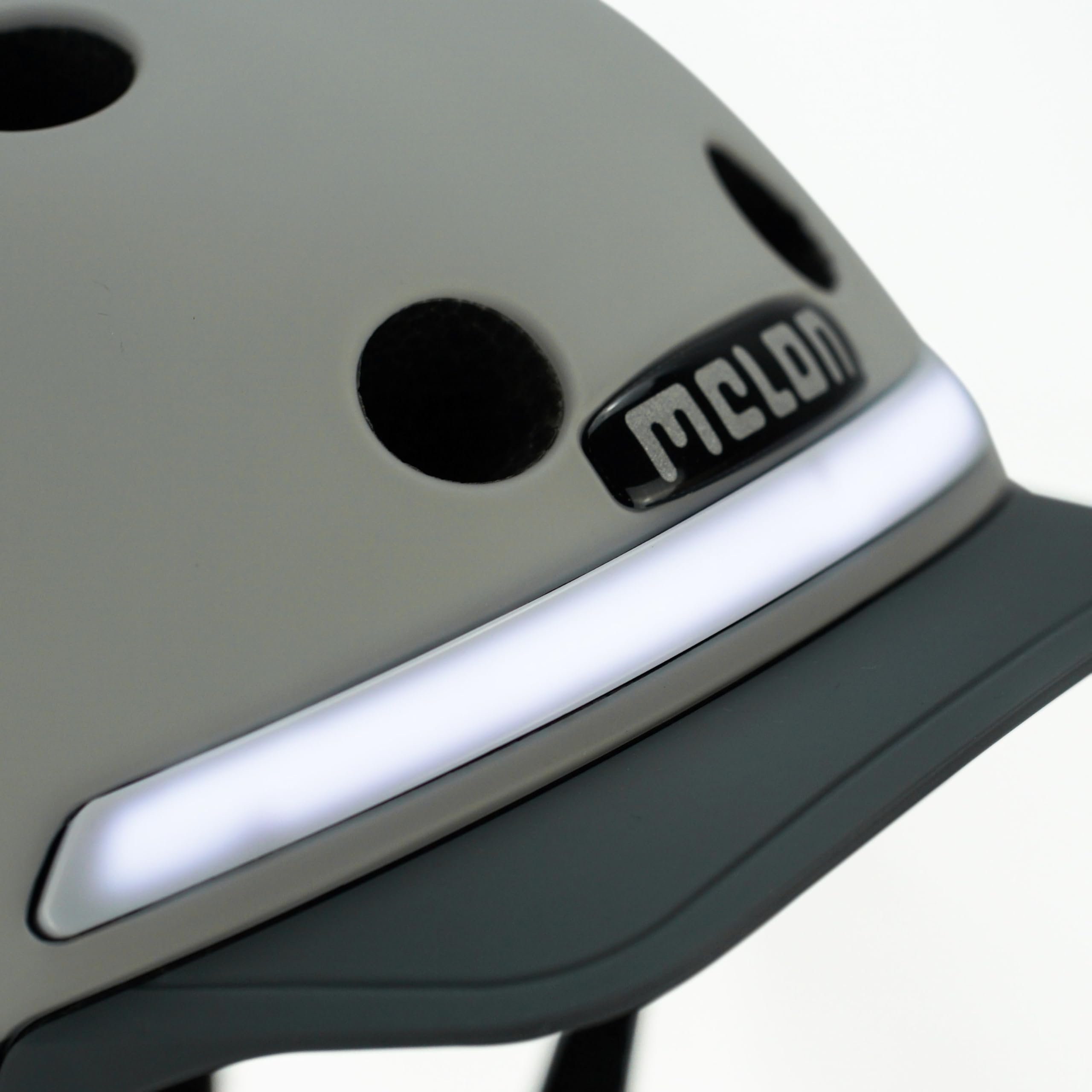 Melon Kask rowerowy E-Series dla kobiet i mężczyzn, bezpieczny kask miejski z oświetleniem, przednie i tylne światło, zapięcie magnetyczne, możliwość indywidualnego dopasowania