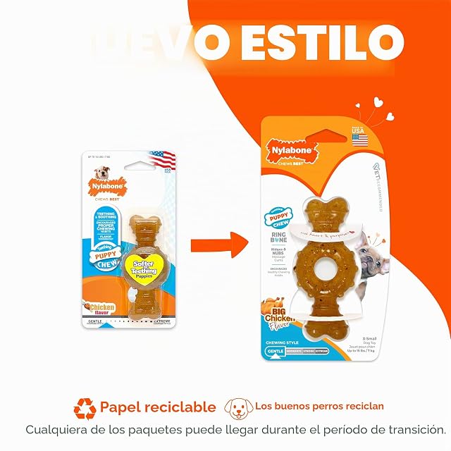 Foto 3 de 8 de Nylabone Juguete masticable para la higiene Dental de Cachorros en Etapa de dentición