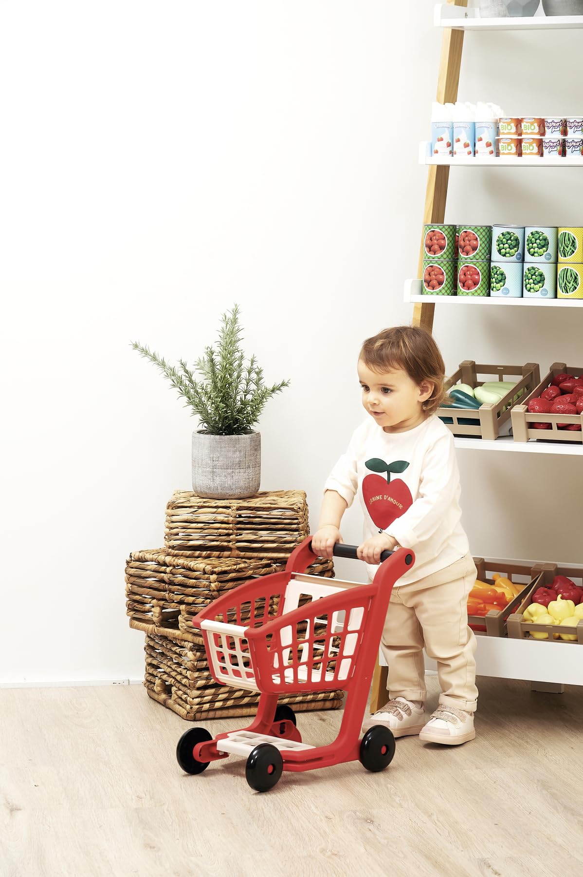 Ecoiffier - Caja Registradora de Juguete 100% Chef con Carrito y Accesorios para la Compra (7600001238)