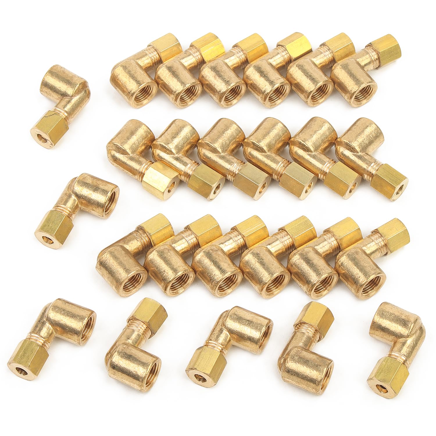 Ltwfitting 3/40,6 cm OD X 1/20,3 cm NPT femelle 90 degrés Coude de compression, Laiton Raccord à compression (lot de 25)
