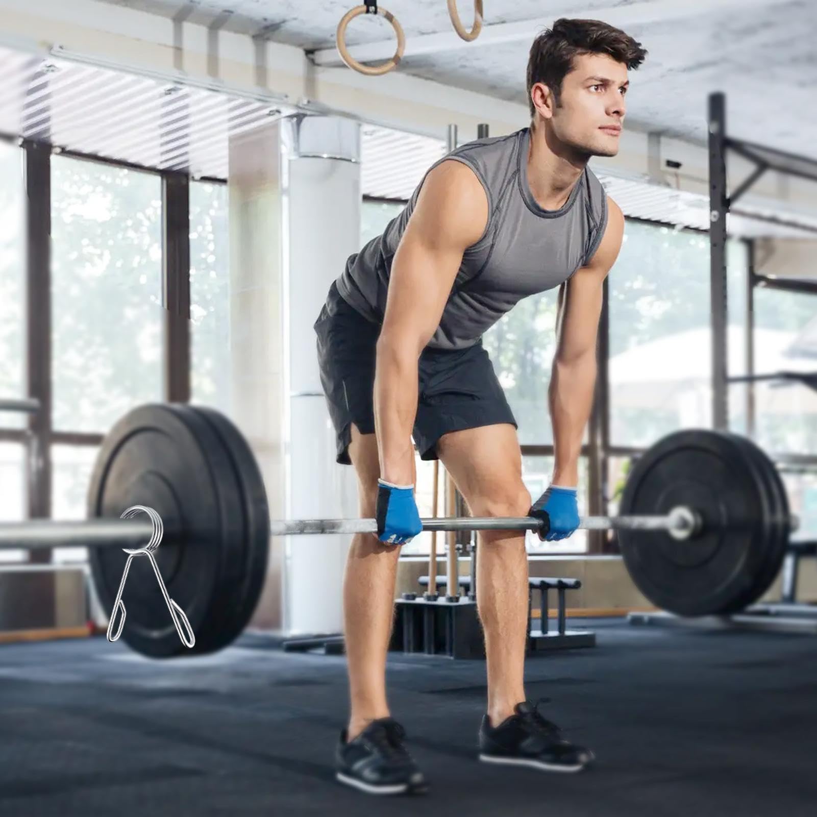 2 Morsetti Per Manubri - Chiusura A Molla, Diametro 25mm, Per Palestra, Sollevamento Pesi, Crossfit - Foto 10