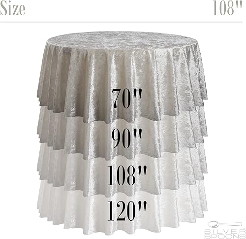 Miniatura 7 de RCZ Décor SARO Lifestyle - Mantel de terciopelo de alta calidad, tela lavable, resistente a las arrugas, 108 pulgadas, mantel redondo para