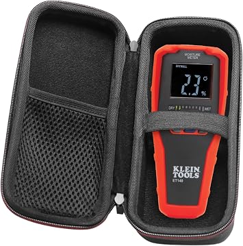 Hard Travel Carrying Case Compatible With Klein Tools 80023P Tool Set, Home Inspector Tool Kit with Klein Tools ET140 Pinless Moisture Meter Only Case