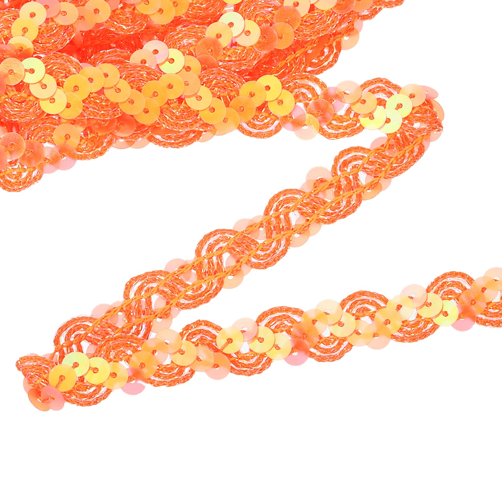 Ruban à paillettes plates orange uxcell 9m x 1,5cm pour couture et loisirs créatifs
