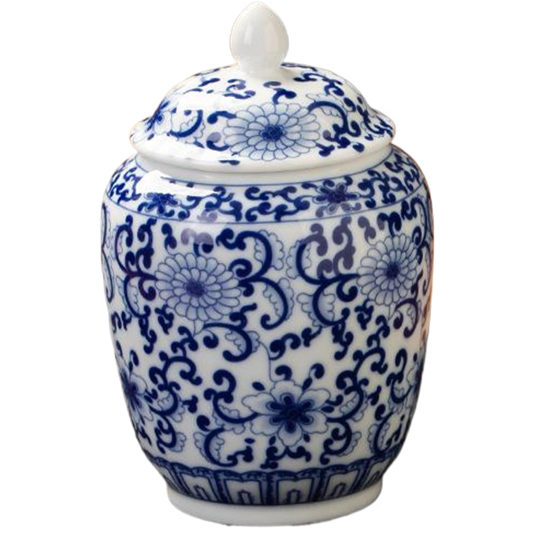 Grsrkep Ginger Jar Vase, Porcelain Chinoiserie Chinese Style Traditional Porcelain Jars Blue And White Vase for Home Decor Table Decoration Weddings Home