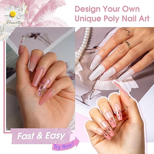 Vista 67 de ROSALIND Gel de extensión transparente, 2 piezas de 1 onza/1.0 fl oz kit de gel de uñas transparente constructor transparente, tubo de polietileno