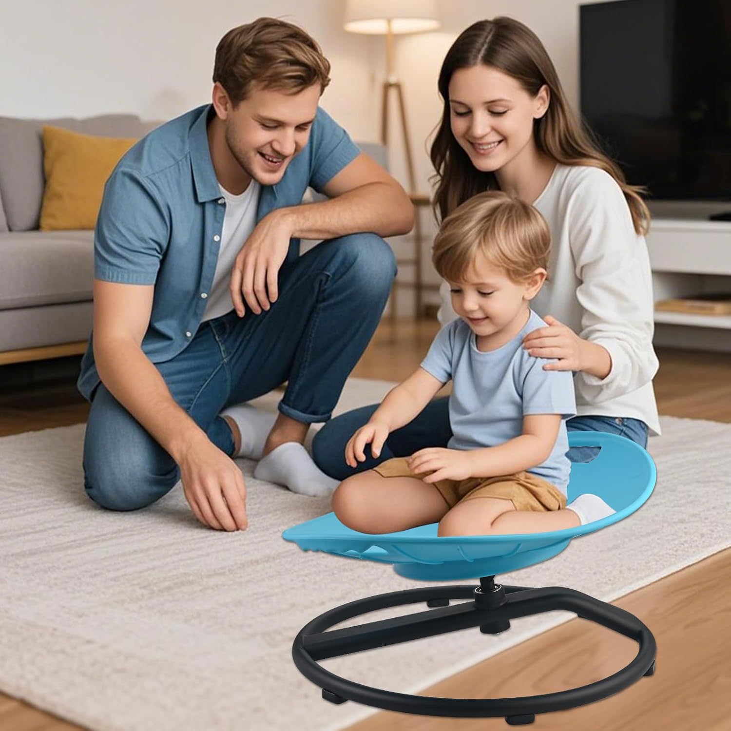 Spinning Chair for Autistic Kids, Sensory Swivel Chair with Safety Handles, 330LBS Weight Capacity, Spinning Toy for Kids Autism & ADHD Age 3+, Sensory Product for Body Balance