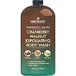 First Botany All Natural Body Wash - Fights Body Odor, Athletes Foot, Jock Itch, Nail Issues, Dandruff, Acne, Eczema, Shower Gel for Women & Men, Skin Cleanser -16 Fl Oz (Cranberry Walnut)