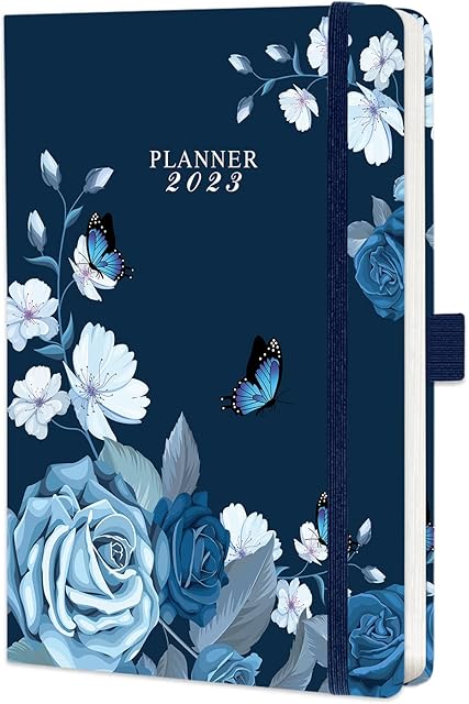 2023 Diary A5 Week to View, Weekly & Monthly Planner, from Jan 2023 to Dec 2023, Academic Diary 2023 with Tabs, Pen Loop and Inner Pocket, Size A5 (21×14.5×2.5cm)