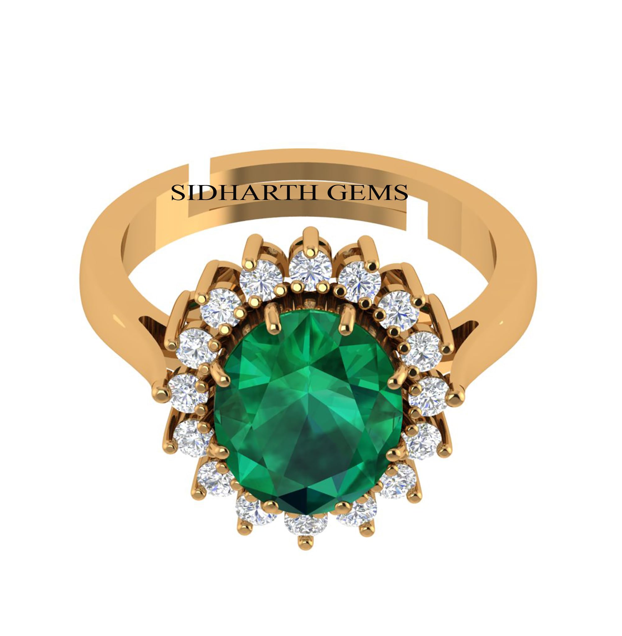 akshita gems 10.00 Carat Certified Natural Emerald Panna Panchdhatu Adjustable Rashi Ratan Gold Plating Ring for Astrological Purpose Men & Women-picture-16