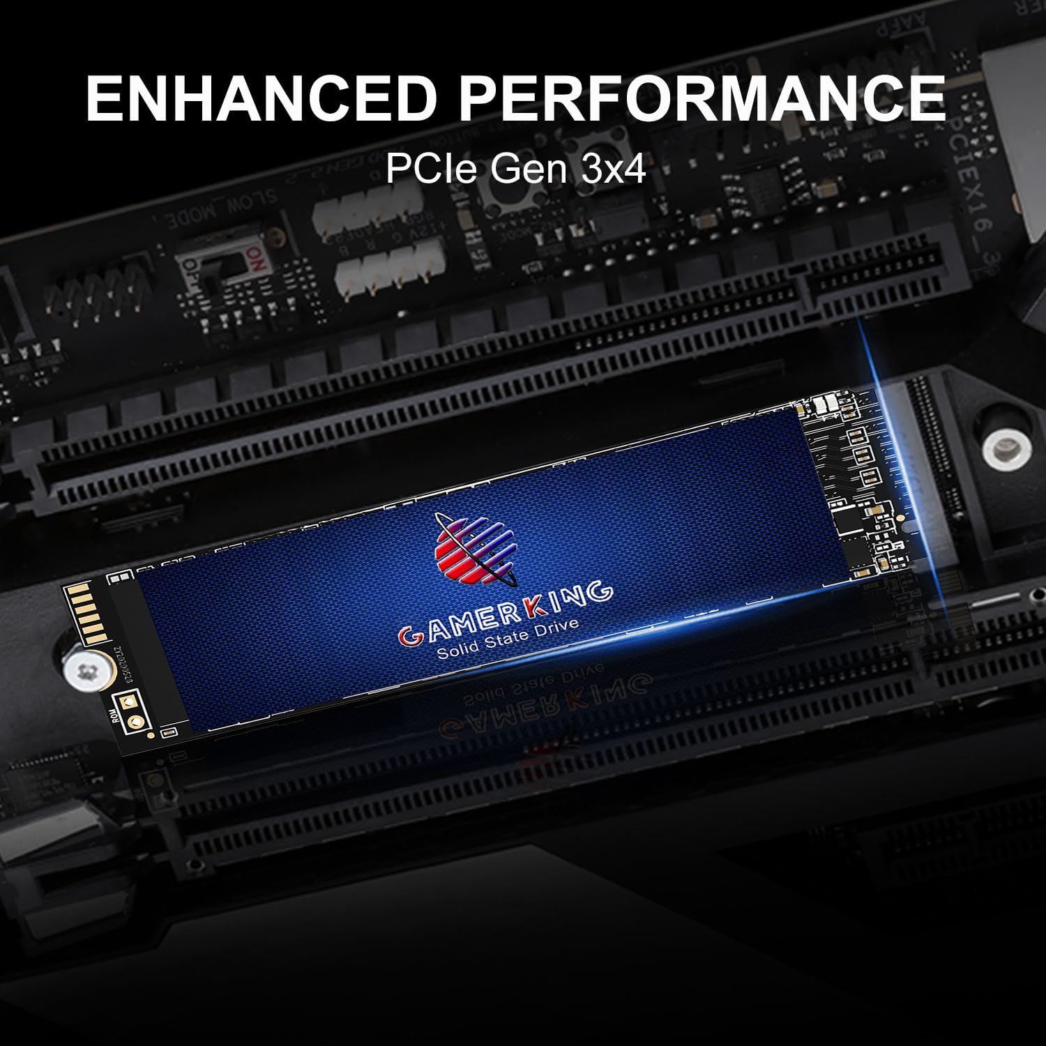 GAMERKING 128GB M.2 NVME SSD 2280 PCIe 3.0 Gen3 x4, Internal Solid State Drive up to 1800MB/s 3D NAND Flash M Key Low Power Consumption Disk, Upgrade Storage for Desktop, Laptop