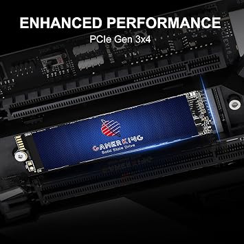 GAMERKING 128GB M.2 NVME SSD 2280 PCIe 3.0 Gen3 x4, Internal Solid State Drive up to 1800MB/s 3D NAND Flash M Key Low Power Consumption Disk, Upgrade Storage for Desktop, Laptop