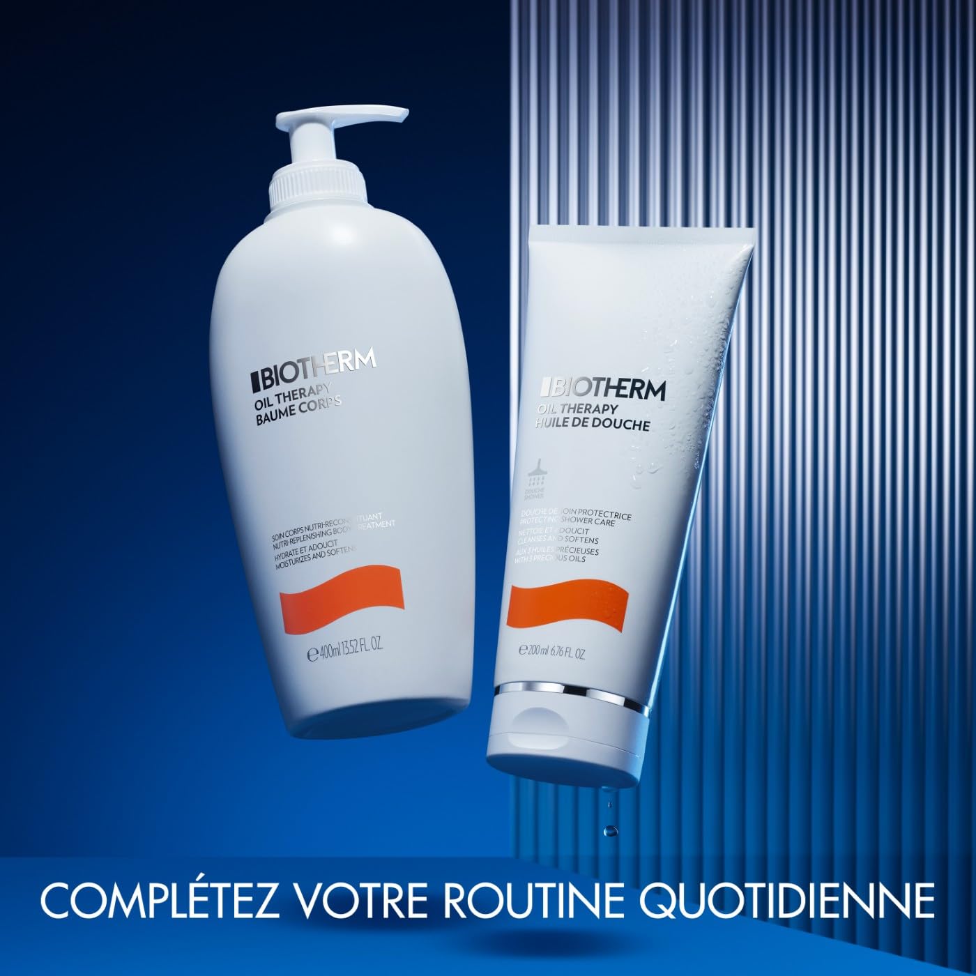 Biotherm Oil Therapy Baume Body Lotion pour le corps, aux huiles précieuses, pour hydrater intensément, spécialement conçue pour les peaux rugueuses et sèches, soin nourrissant de la peau, 400 ml