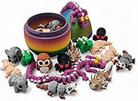 Vista 9 de Paquete de 10 minianimales misteriosos, figuras articuladas impresas en 3D, diseños únicos y divertidos, incluye huevo misterioso, alivio del estrés