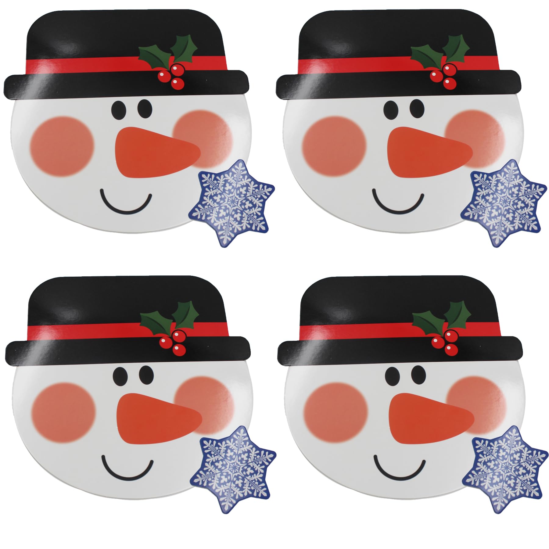 Widdle Gifts Snowman And Snowflakes Christmas Placemats And Coasters 8 Piece Set Of Christmas Character Tableware (Snowman And Snowflakes)