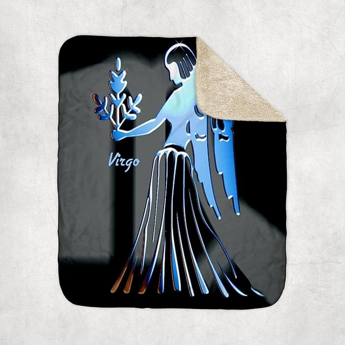 3dRose Virgo Zodiac Sign Sherpa Lined Blanket