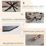 ZckyCine 7-Piece Ensemble de table à manger extensible, 51"-67" Table rectangulaire moderne avec 6 Chaises en cuir faux – Ensemble de cuisine pour l'espace 6, Idéal pour les repas en famille & Entrée
