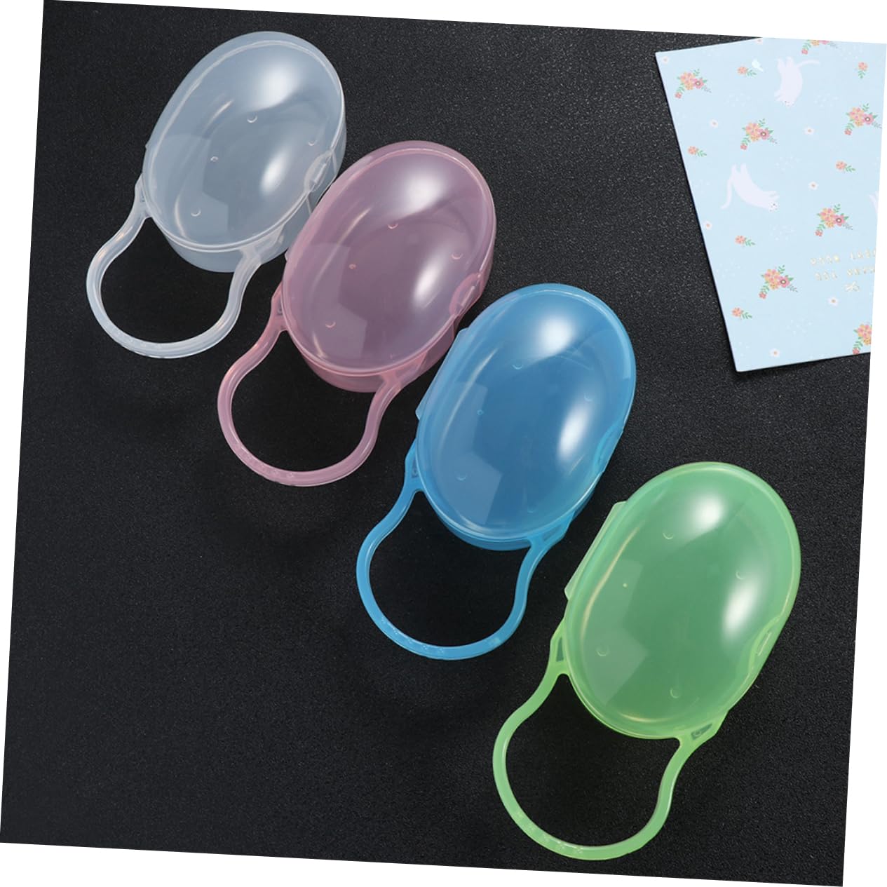 SECFOU 5pcs Portable Pacifier Case Holder for Boy Girl Soothers Storage Box for Newborns Made of Material for Travel and Everyday Use Color