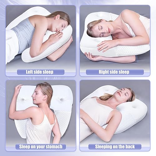 Miniatura 5 de SAHEYER Almohada de hombro para dormir de lado, almohada corporal mejorada en forma de U para adultos con funda de enfriamiento, almohada ergonómica