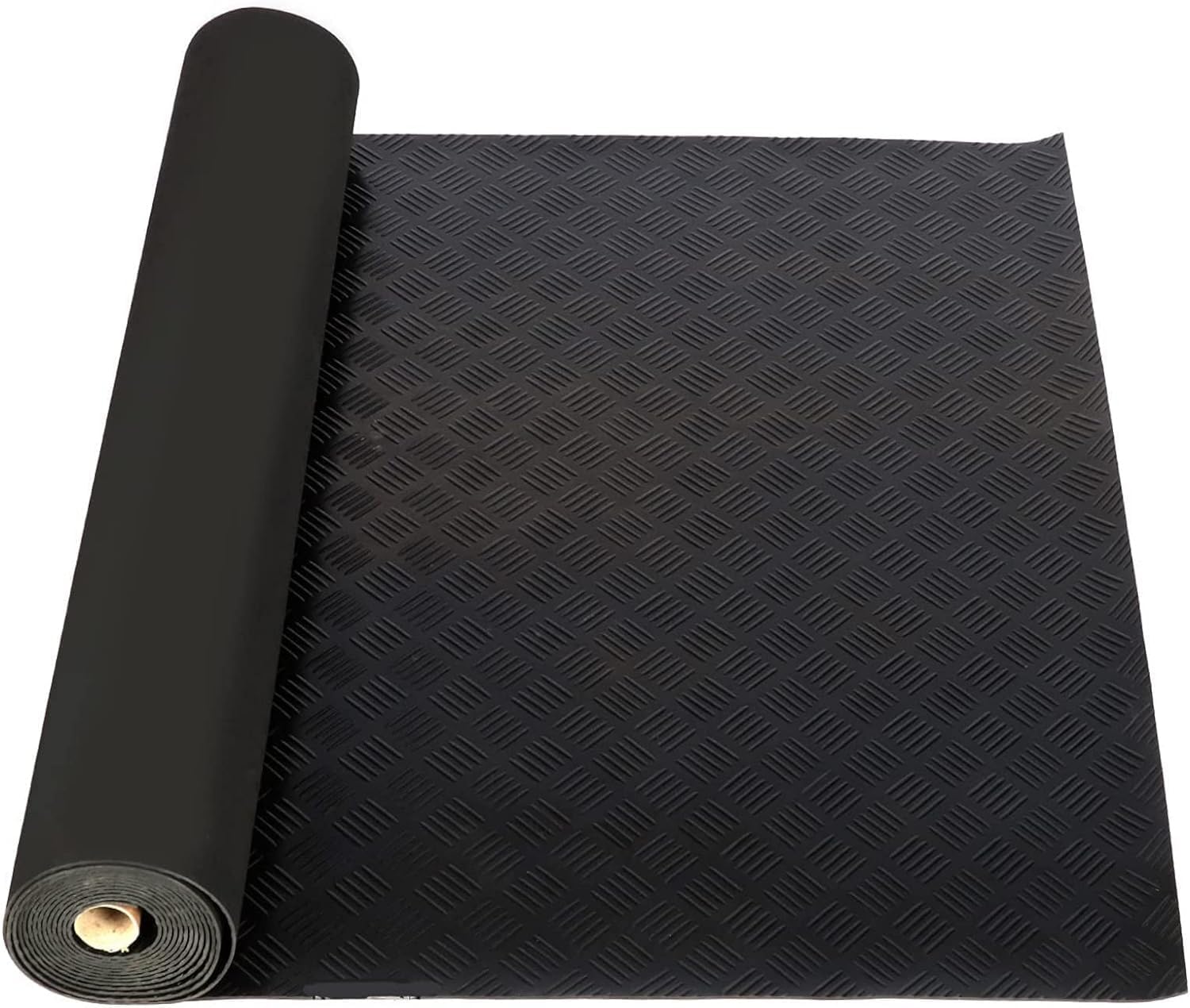 Tapis de sol de garage en caoutchouc damier,5 mx1 m,Rouleau de tapis antidérapant résistant à l'usure,3 mm d'épaisseur,Grand tapis en caoutchouc pour usine, salle de sport, laboratoire, garage