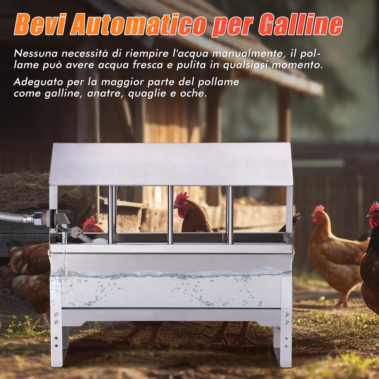 Annaffiatoio Per Piccioni Drinker Automatico In Acciaio Inox Con Valvola Galleggiante Da 1/2 Pollici, Alimentatore Per Quail, Pollo, Ducks, Gees