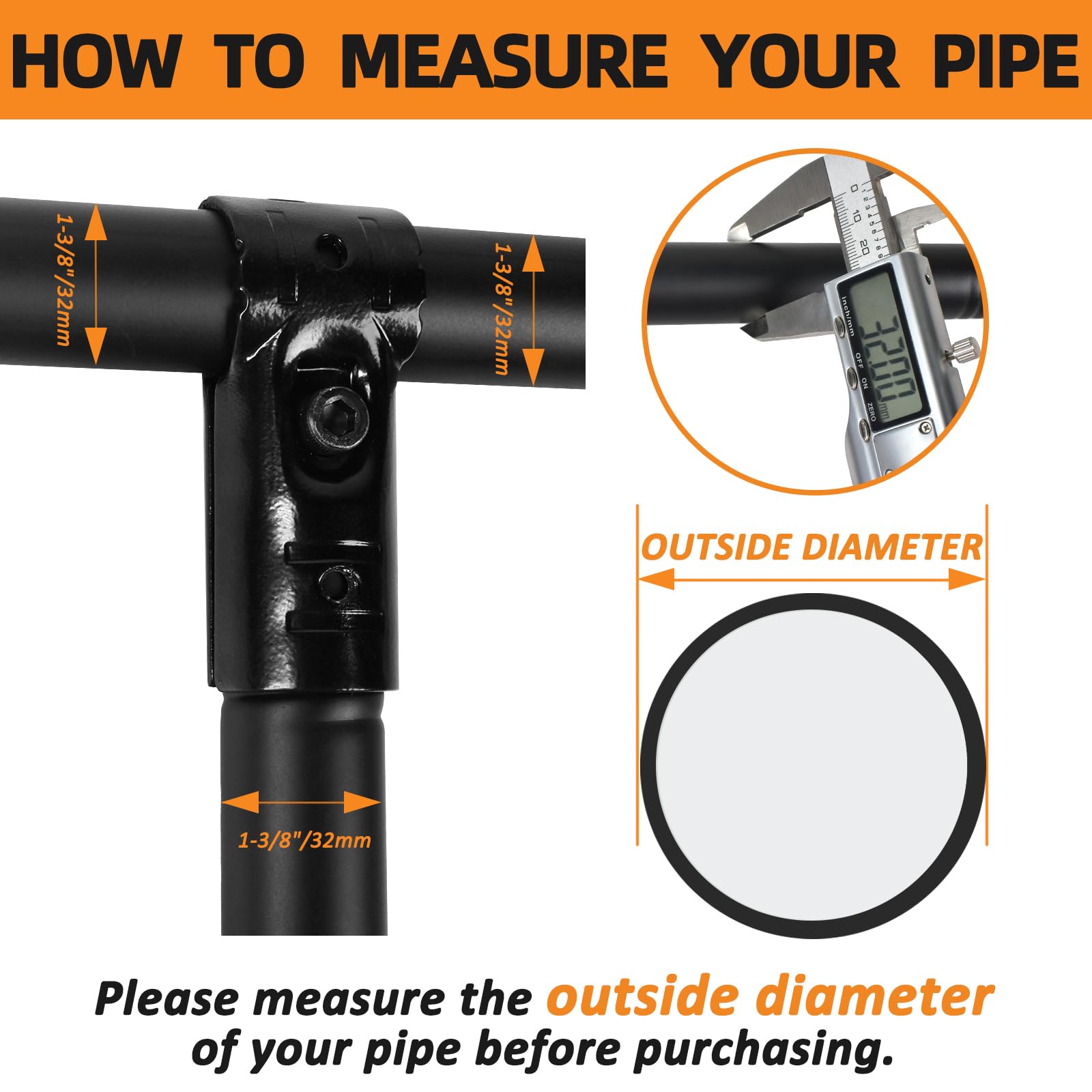 10Pcs End Rail Clamps, Fits 1-3/8