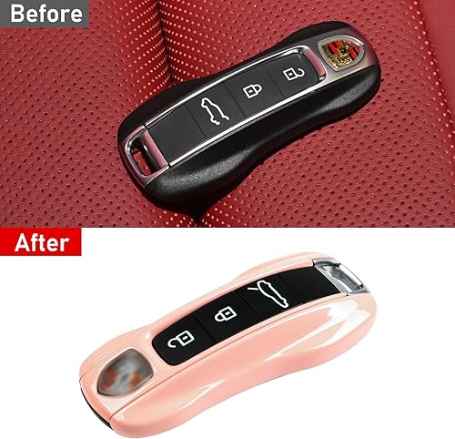 Miniatura 10 de Jaronx 2 fundas de llavero color rojo brillante compatible con Cayenne Panamera 2018-2023911 Carrera 2020-2023Taycan 2020-2023, fundas de llave a