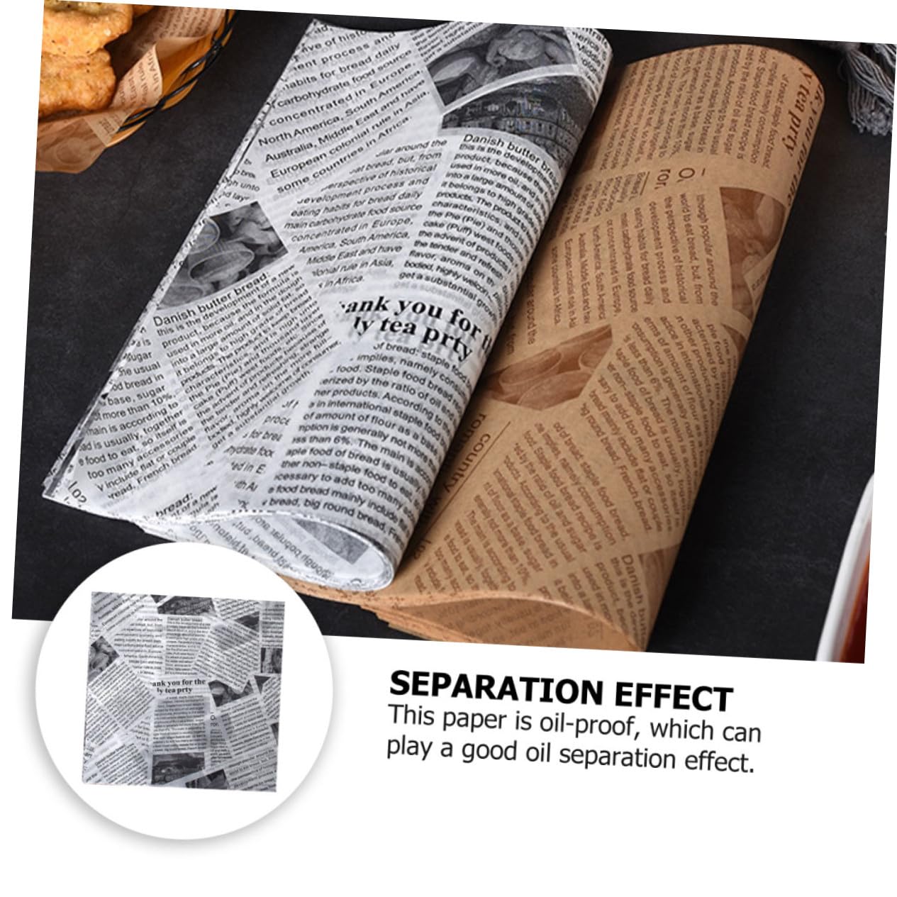 Papier Cuisson Anti-graisse 500 Pièces en Pâte de Bois pour Snacks Frits