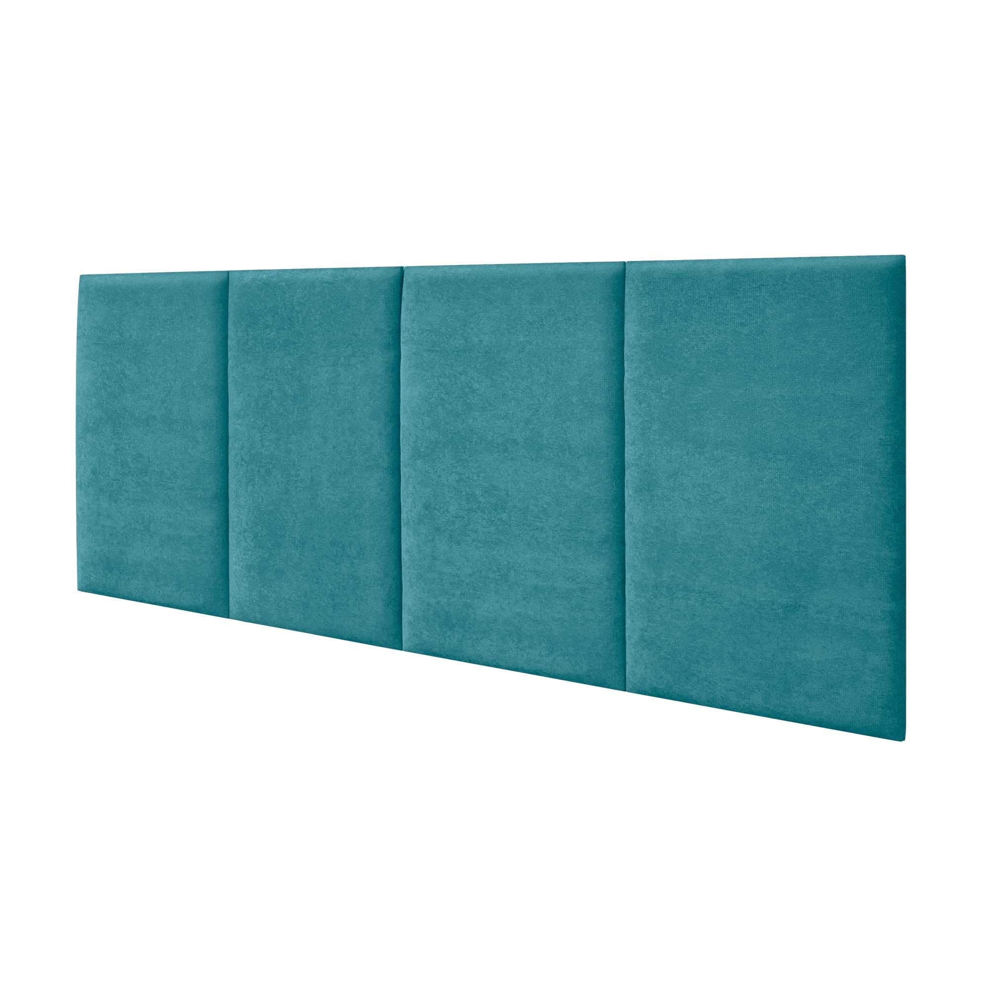 DHOME Testiera Imbottita in Tessuto Aqualine Premium Antimacchia Design Modulare Verticale Autoadesiva Testata Letto Camera da Letto Imbottita (Turchese, 160cm, Altezza 80 cm, x4)