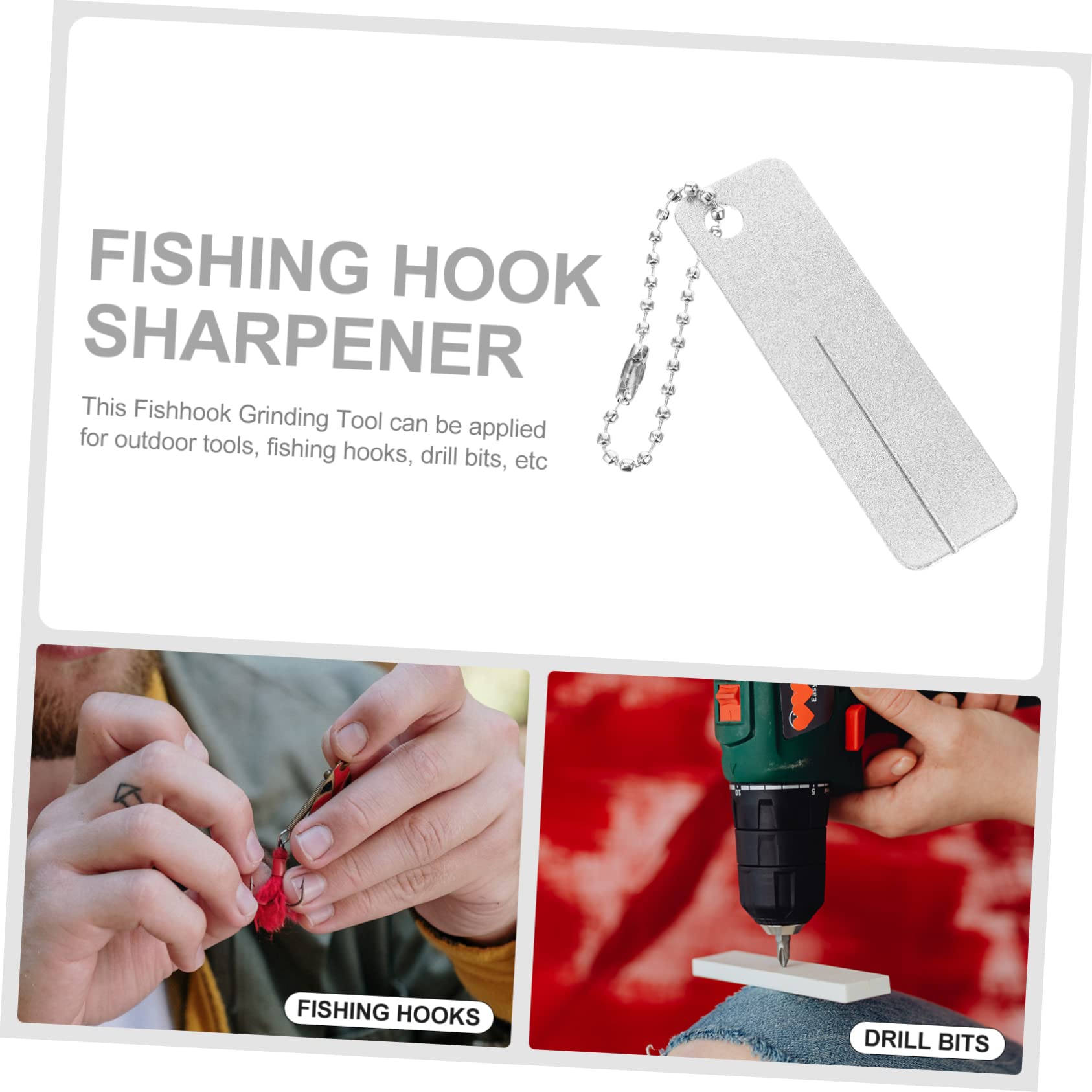 BESPORTBLE Aiguiseur Affûteur De Hameçons De Pêcheur Pierre À Aiguiser Crochets De Poisson Affûteur D'outils Outil De Meulage Accessoire De Pêche Partie Hameçon Diamant Silver
