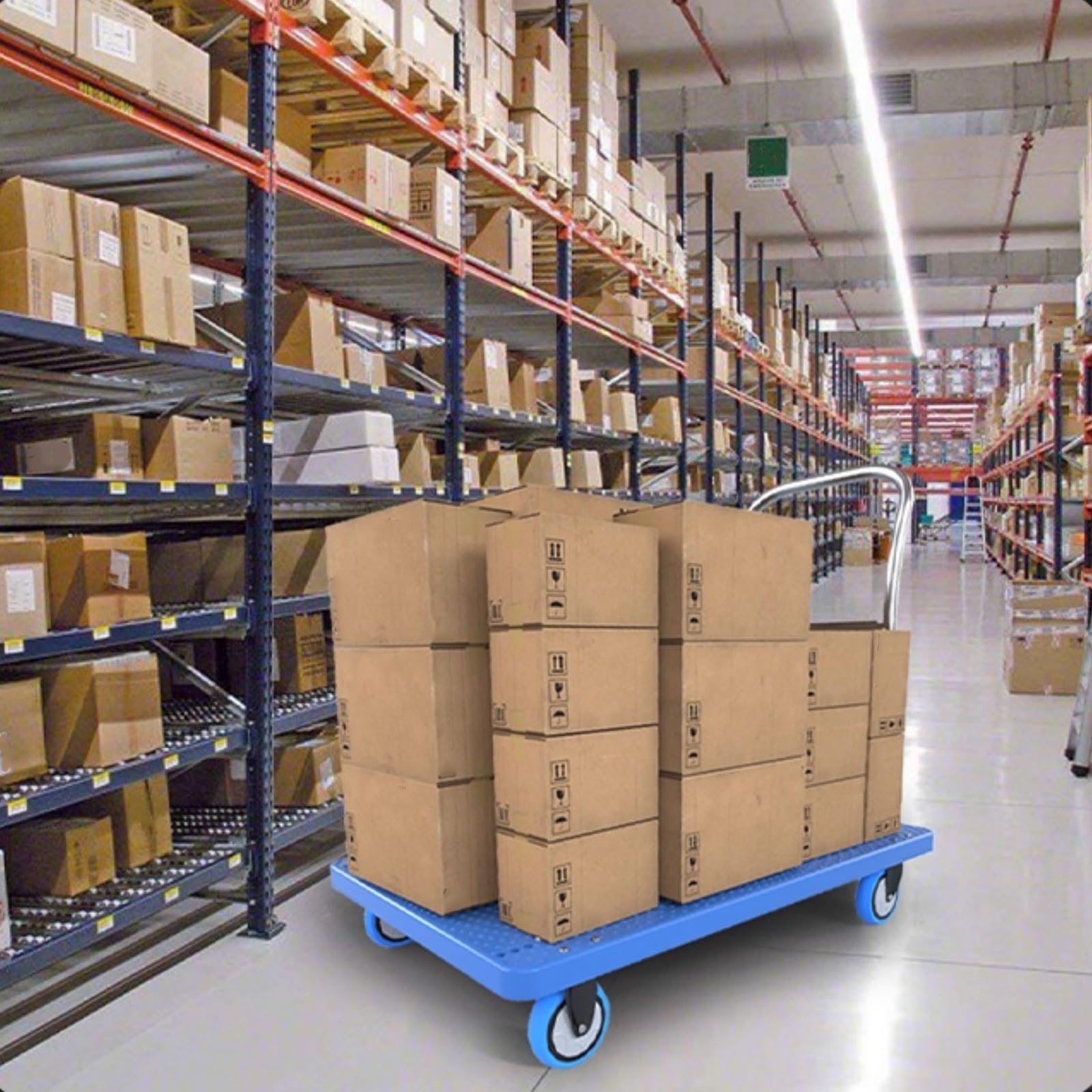 Carrello Pieghevole Leggero con Ruote, Carrello Pieghevole Portatile per traslochi, consegne a Domicilio e giornaliere (L)