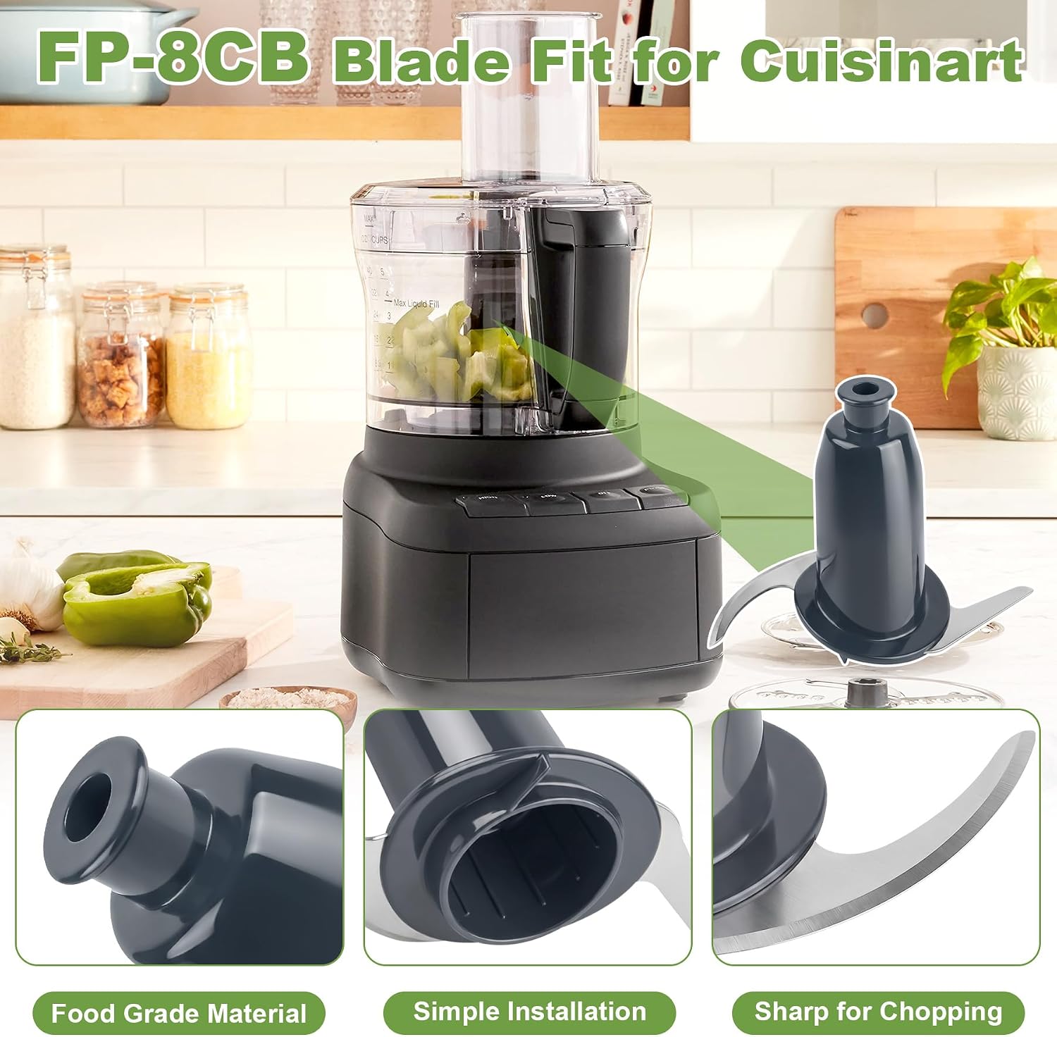 FP-8CB FP-8 Series 8 Cup Chopping Blade Fit for Cuisinart Food Processor
