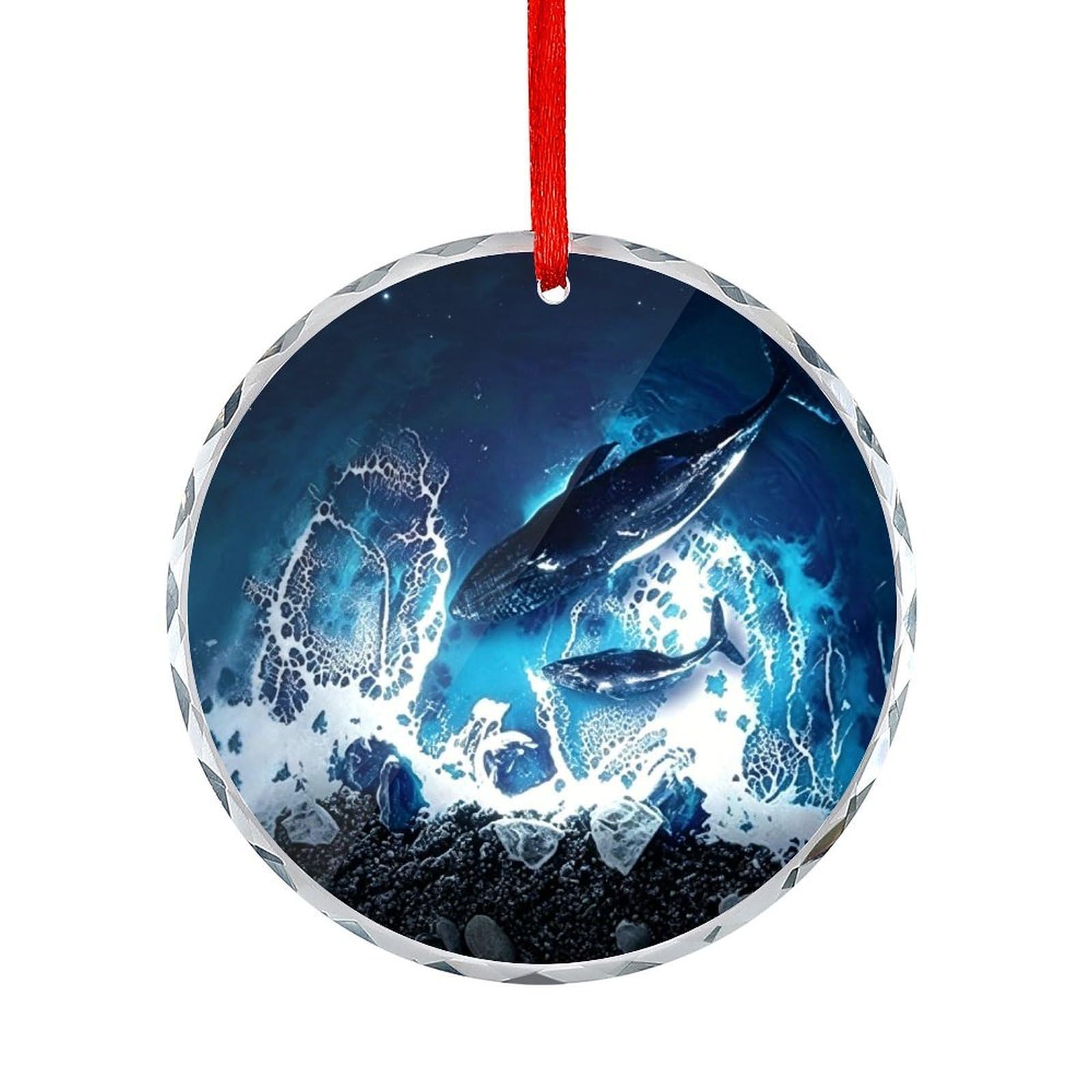 Btcowzrv Style Whale Shark Round Ornament Hanging Pendant Decor