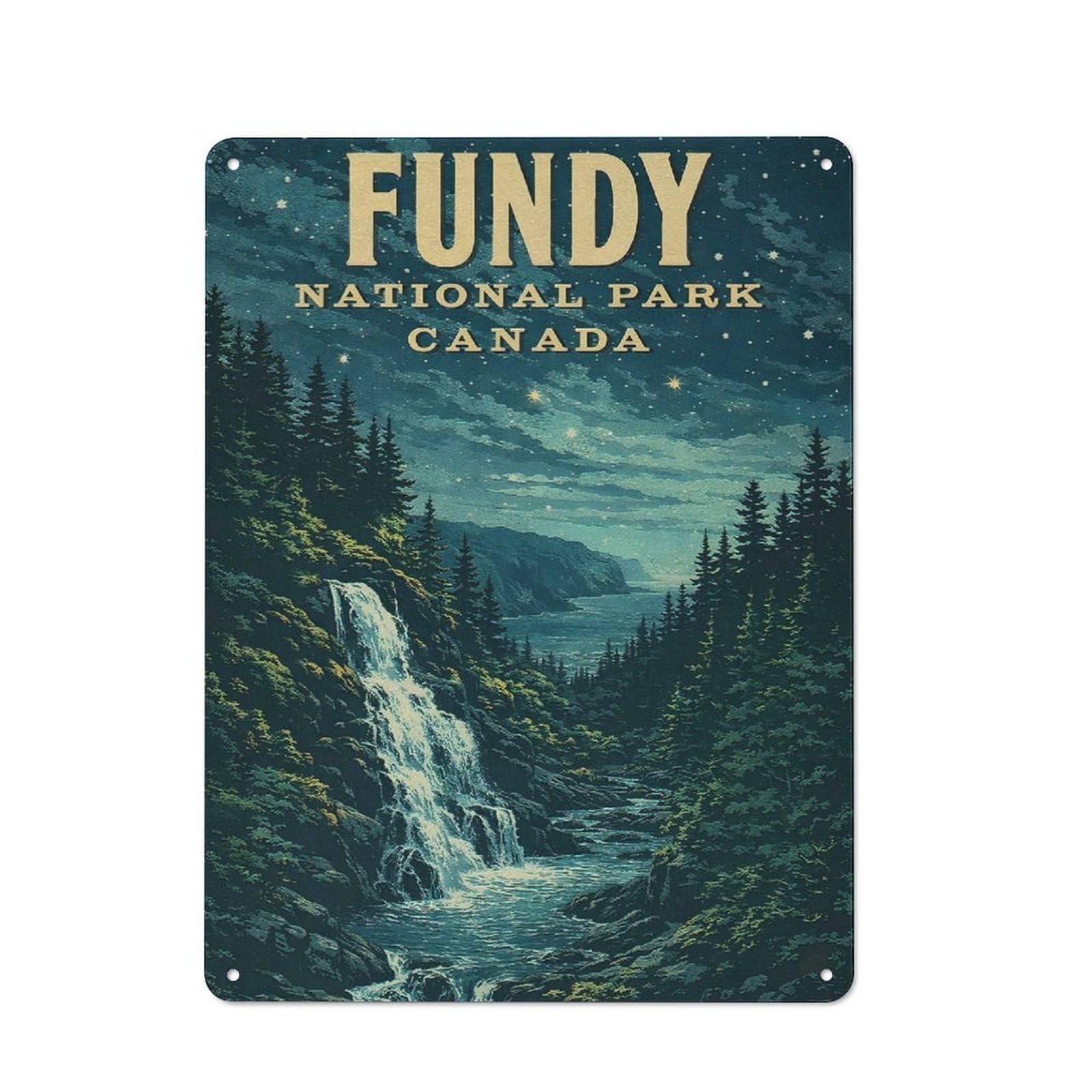 Junmoney Style-7 For Living Room Wall, Fundy National Park Vintage Rustic Metal Wall Sign 40X30cm, For Vintage Wall Decor Fans, For Garage And Workshop Walls