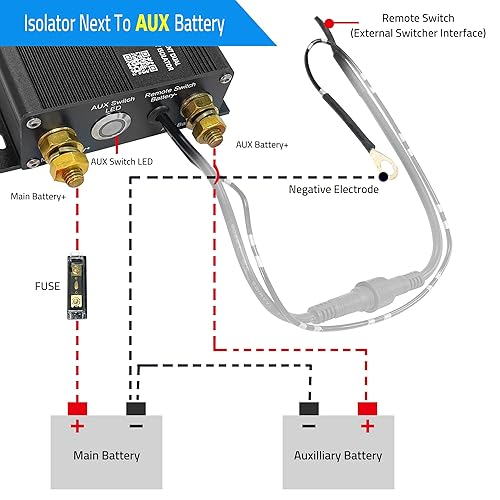 Miniatura 4 de ACOPOWER Kit de aislamiento de batería doble, 12 V, 200 amperios, sensible al voltaje, completo VSR, cargador automático inteligente de doble