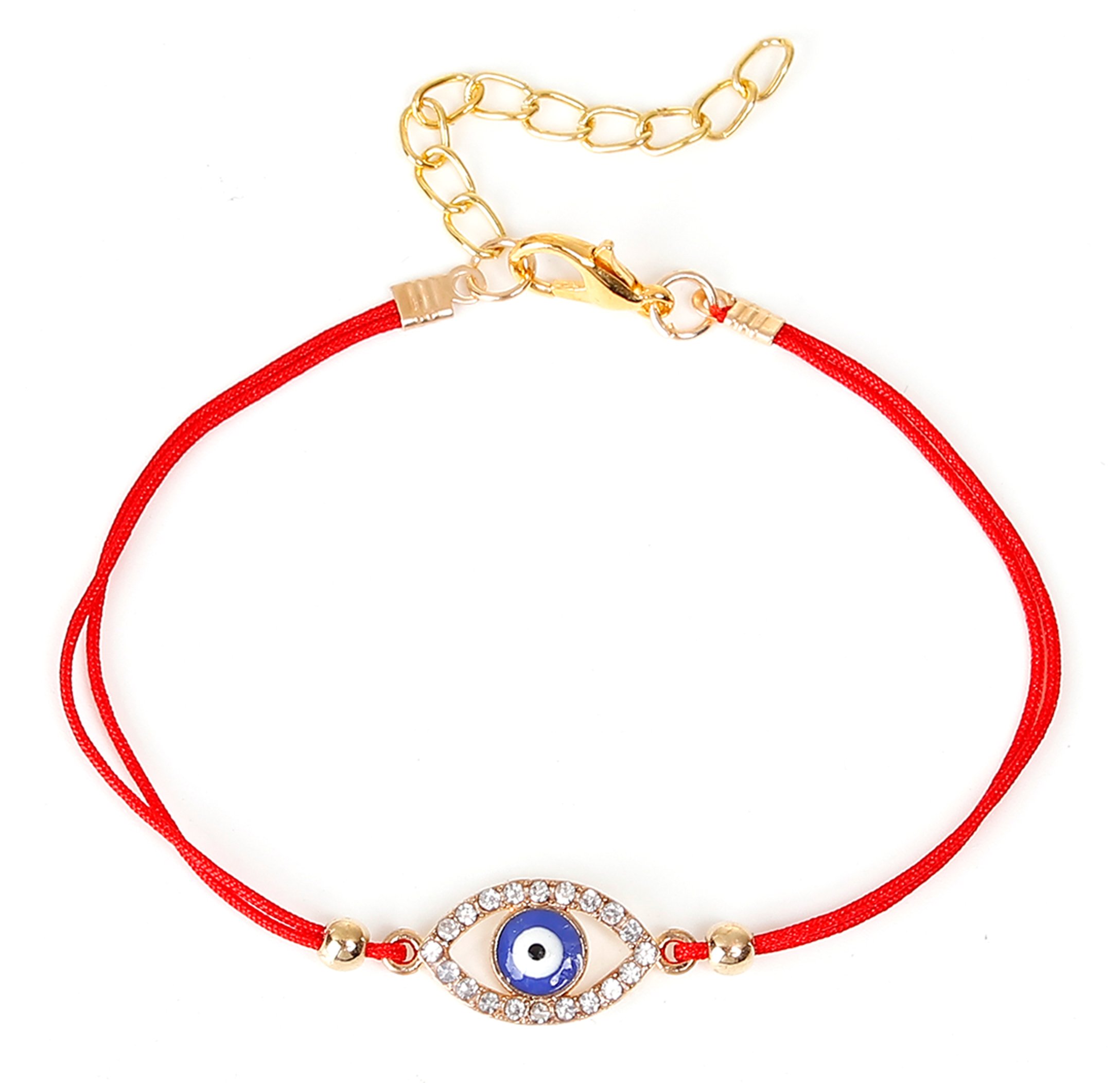 KIWI DAISYBest Wing Jewelry "Lucky Evil Eye /w Crystal" Red String Kabbalah Bracelet
