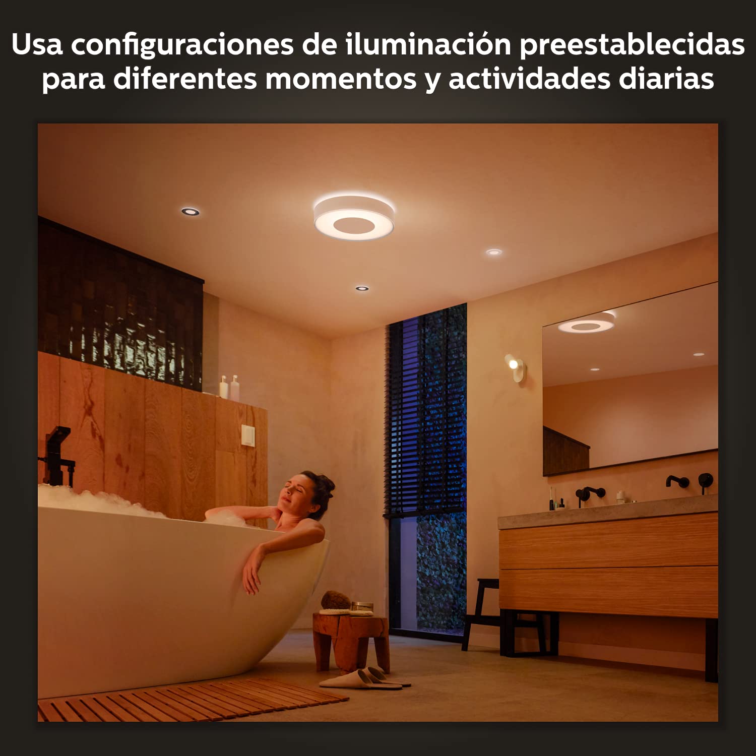 Philips Hue – Lámpara de Techo LED Inteligente Hue Xamento, 33W - 2450 lúmens - Luz Blanca y de Colores, Compatible con Alexa y Google Home, Color Blanco, 38cm diámetro