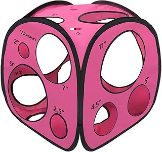 Worown 18 Holes Balloon Sizer Cube Box, Large Balloon Sizing Box, 1-12 Inch Collapsible Balloons Measurement Tool for Party Decoration, Ideal for Balloons Arches & Columns, No Assembly Needed (Red)