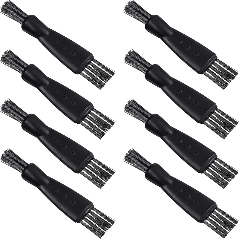 Patelai 8 Piezas Cepillo de Limpieza de Afeitadora Eléctrica Cepillos Pequeños para Limpiar Afeitadora Limpiador de Afeitadora Cerdas de Nylon de Doble Cara Negro Juego de Recortadora Eléctrica Teclado